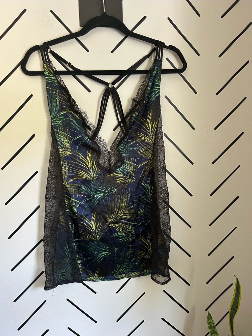 Victoria’s Secret palm leaf lace slip dress lingerie